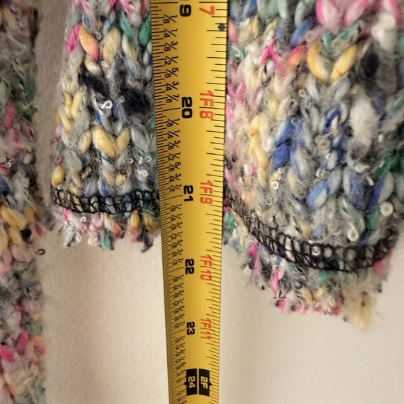Nine West Womens Y2K Rainbow Speckled Knit Cardigan Sweater Size S Soft Grunge - Picture 7 of 8